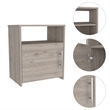 Nightstand Single Door Cabinet 1 Shelf Superior Top Light Gray Engineered wood