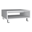 Chiniak Coffee Table 1 shelf 4 legs White Engineered Wood