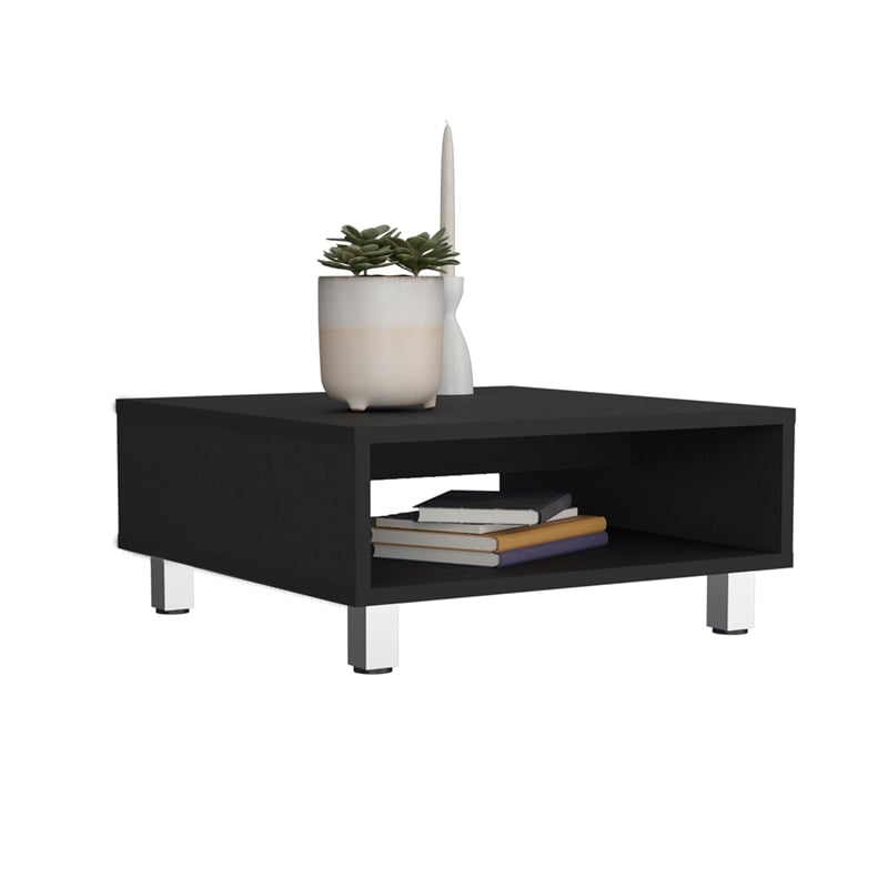 Chiniak Coffee Table 1 shelf 4 legs Black Wengue Engineered Wood
