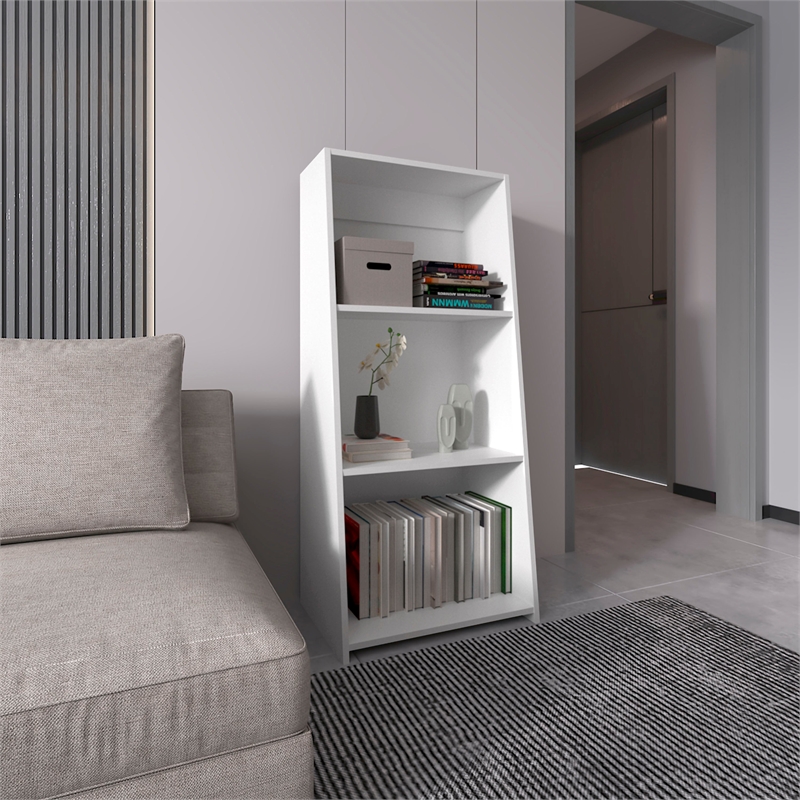 Gakona Bookcase 3 shelves White Engineered Wood