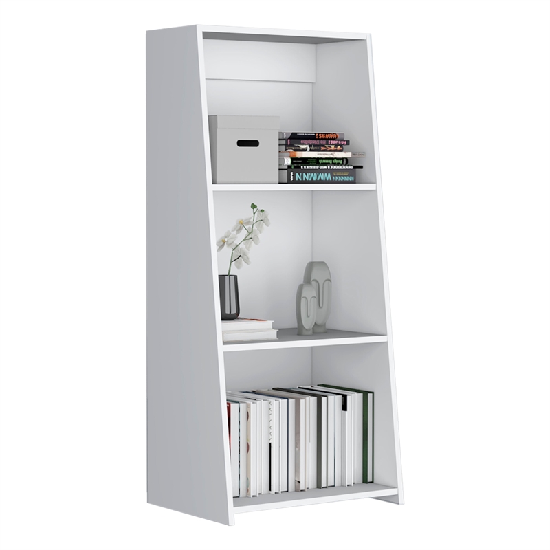 Gakona Bookcase 3 shelves White Engineered Wood