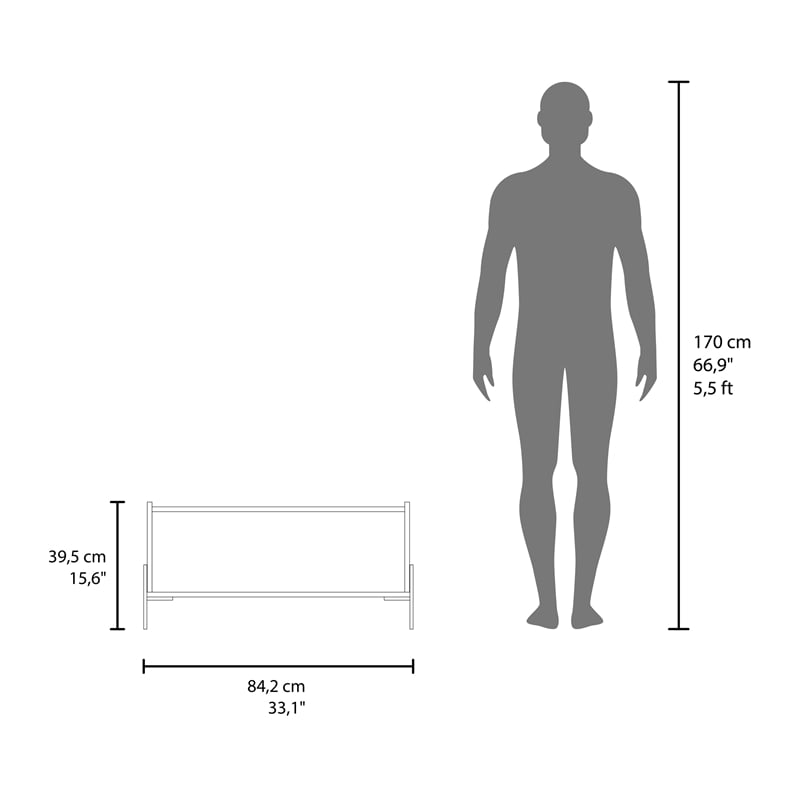Juneau Coffee Table 1 shelf 4 legs White