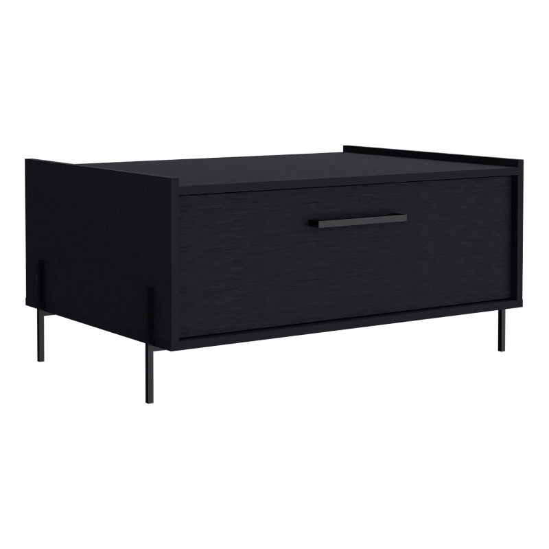 Juneau Coffee Table 1 shelf 4 legs Black Wengue Engineered Wood