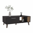 Lenoir Coffee Table 1 Door 1 Shelf Black Wengue Engineered Wood
