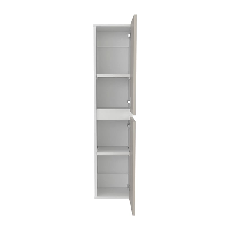 Burgaw Bathroom Cabinet 2 Doors 4 Shelves White Gray Oak Engineered Wood