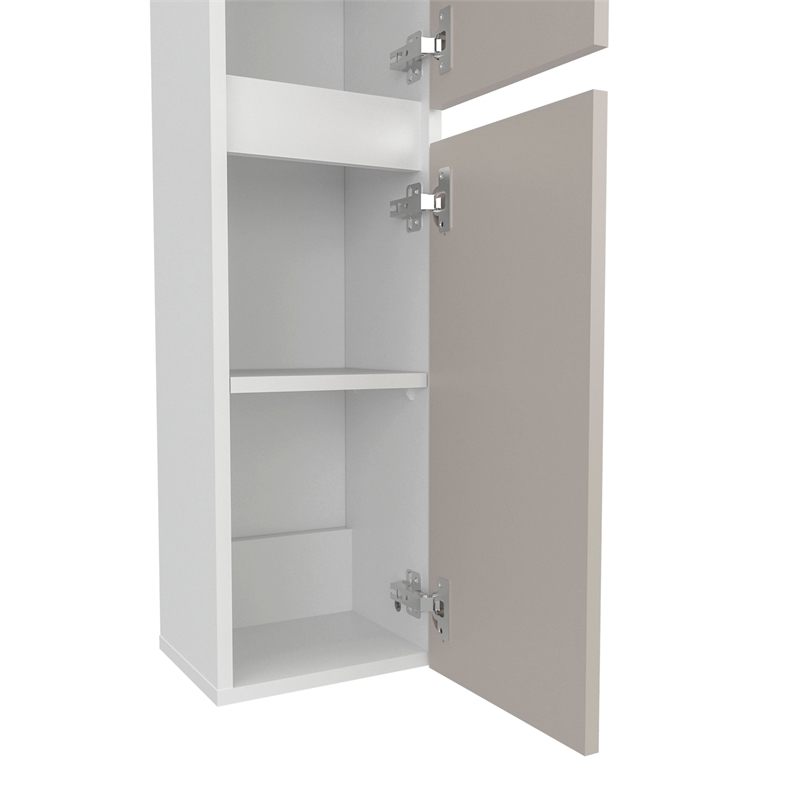 Burgaw Bathroom Cabinet 2 Doors 4 Shelves White Gray Oak Engineered Wood