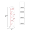 Burgaw Bathroom Cabinet 2 Doors 4 Shelves White Gray Oak Engineered Wood