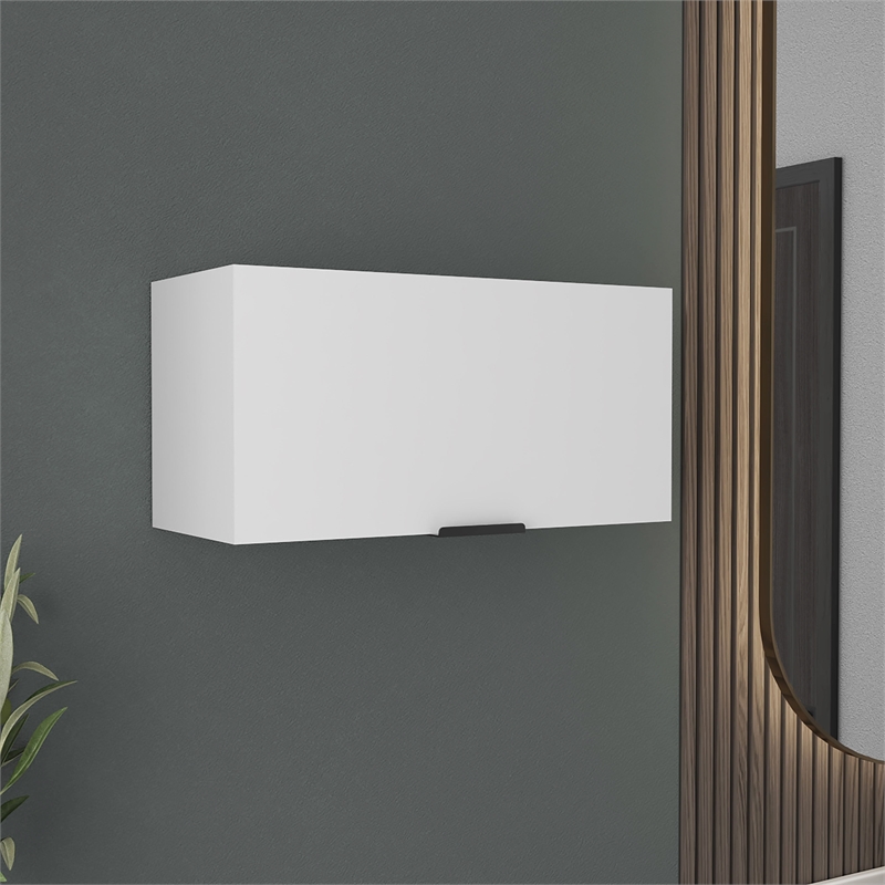 Caroleen Wall Cabinet 1 door 1 Shelf White Engineered Wood