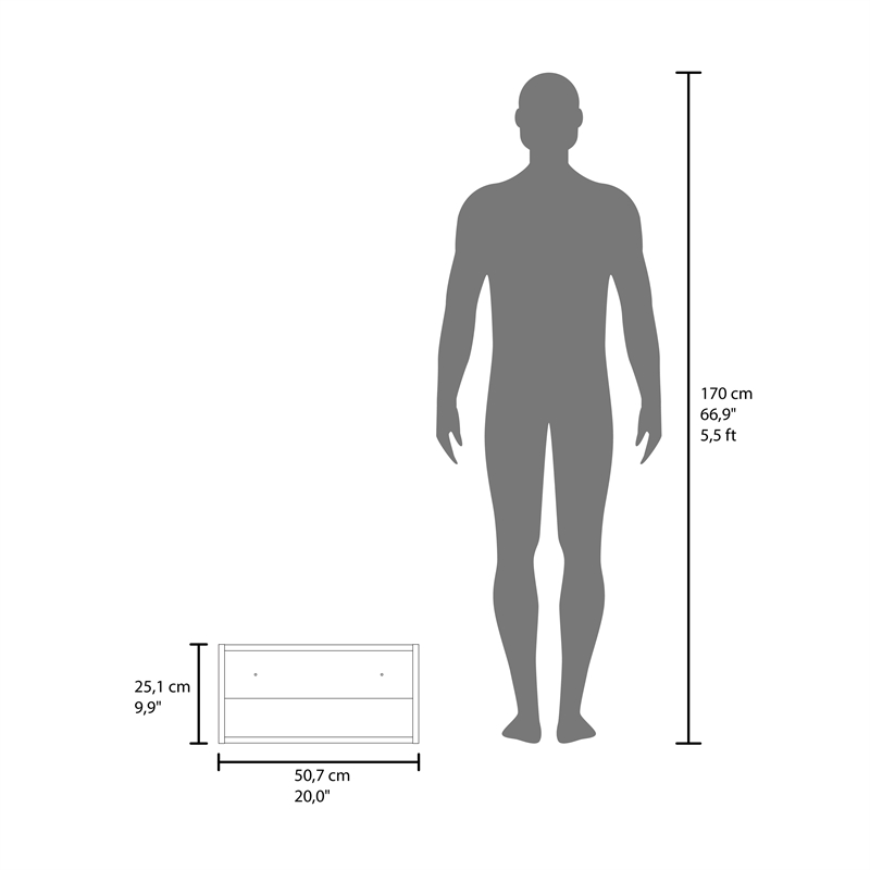 Caroleen Wall Cabinet 1 door 1 Shelf White Engineered Wood