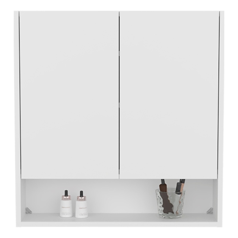 Susitna Medicine Cabinet 2 Doors 4 Shelves White Engineered Wood