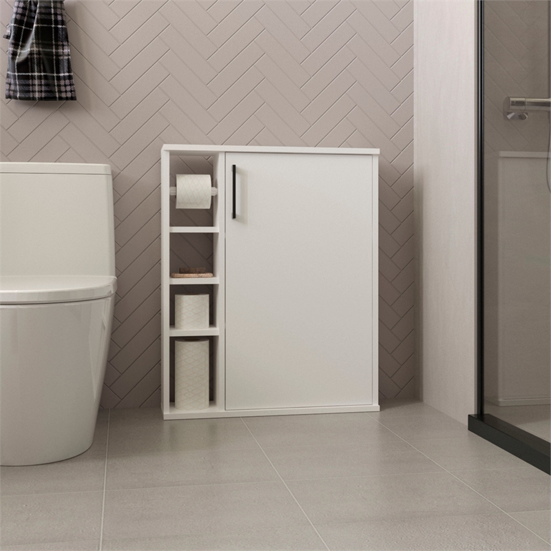 Clayton Medicine Cabinet 1 Door 7 Shelves White Engineered Wood