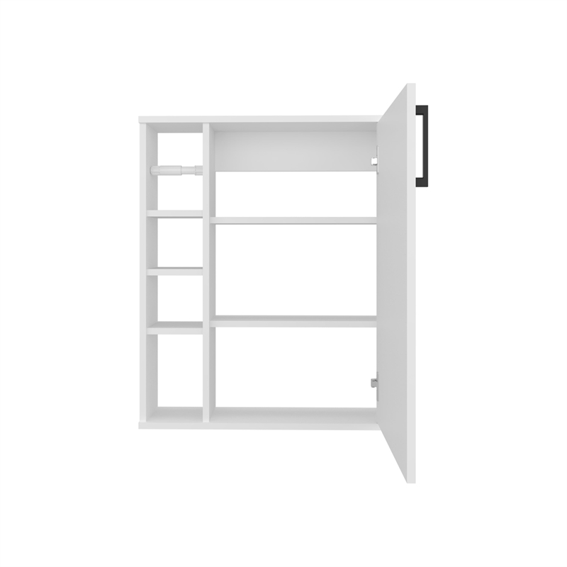 Clayton Medicine Cabinet 1 Door 7 Shelves White Engineered Wood