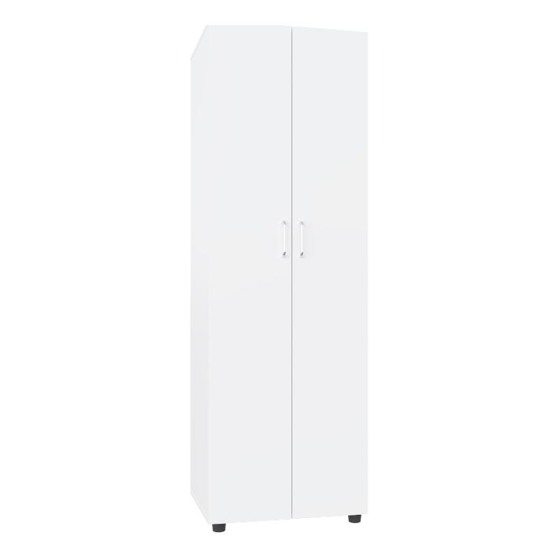 London Armoire Two Shelves Rod Double Door White Engineered Wood