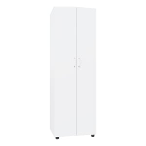 London Armoire Two Shelves Rod Double Door White Engineered Wood