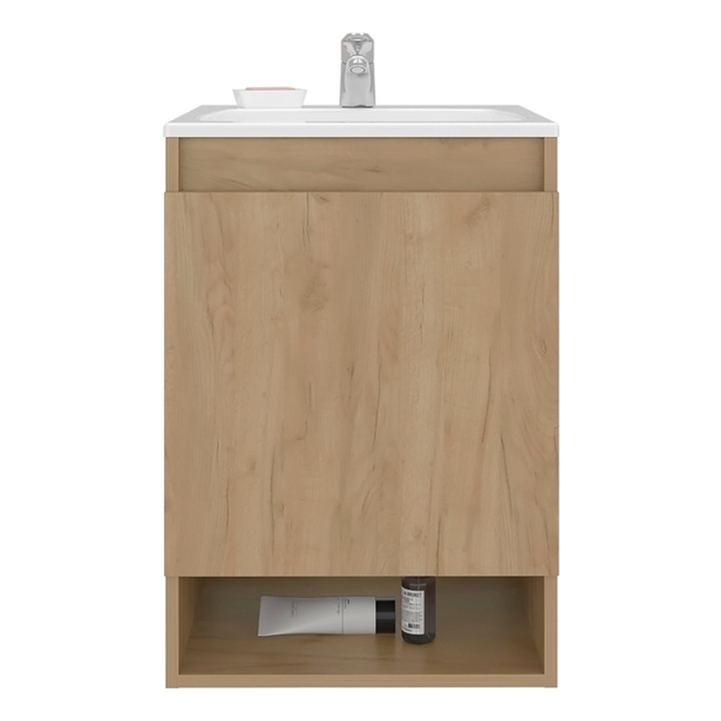 Elsie Bathroom Vanity 1 Door 2 Shelves Light Oak Engineered Wood