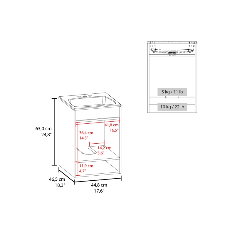 Elsie Bathroom Vanity 1 Door 2 Shelves Light Oak Engineered Wood