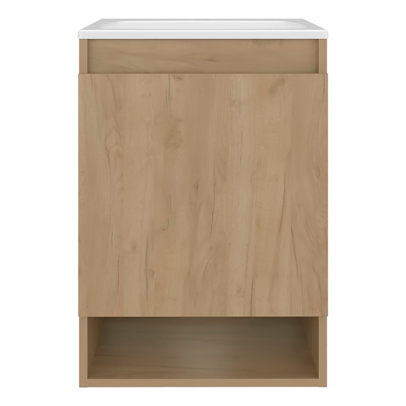 Elsie Bathroom Vanity 1 Door 2 Shelves Light Oak Engineered Wood