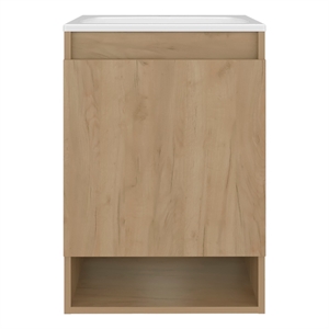 Elsie Bathroom Vanity 1 Door 2 Shelves Light Oak Engineered Wood