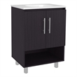 Azure Bathroom Vanity 2 Doors 2 shelves Black Wengue Engineered Wood