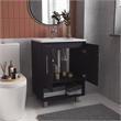 Azure Bathroom Vanity 2 Doors 2 shelves Black Wengue Engineered Wood