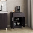 Barbados Pantry Cabinet 1 Drawer 2 Shelves 2 Doors Black Wengue Engineered Wood