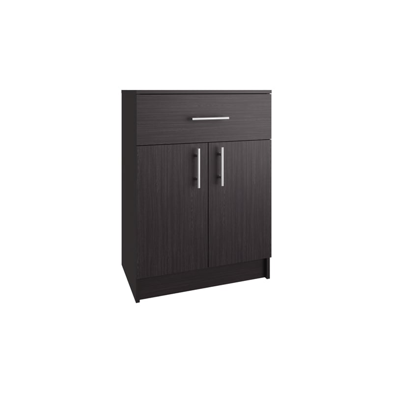 Barbados Pantry Cabinet 1 Drawer 2 Shelves 2 Doors Black Wengue Engineered Wood