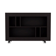 Lacey Console Table Cart 5 Shelves 4 Casters Black Wengue Engineered Wood