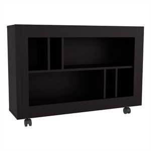 Lacey Console Table Cart 5 Shelves 4 Casters Black Wengue Engineered Wood