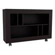 Lacey Console Table Cart 5 Shelves 4 Casters Black Wengue Engineered Wood