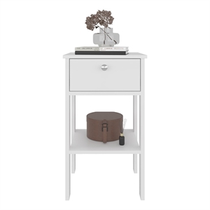 McRae Nightstand 1 Drawer 1 Shelf 4 Legs White Engineered Wood