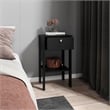 McRae Nightstand 1 Drawer 1 Shelf 4 Legs Black Wengue Engineered Wood