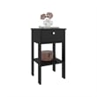 McRae Nightstand 1 Drawer 1 Shelf 4 Legs Black Wengue Engineered Wood