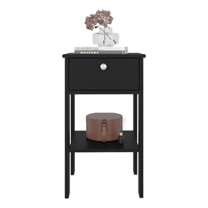 McRae Nightstand 1 Drawer 1 Shelf 4 Legs Black Wengue Engineered Wood