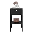 McRae Nightstand 1 Drawer 1 Shelf 4 Legs Black Wengue Engineered Wood