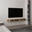 Northport Wall Mounted TV Stand 3 Shelves Light Oak Engineered Wood