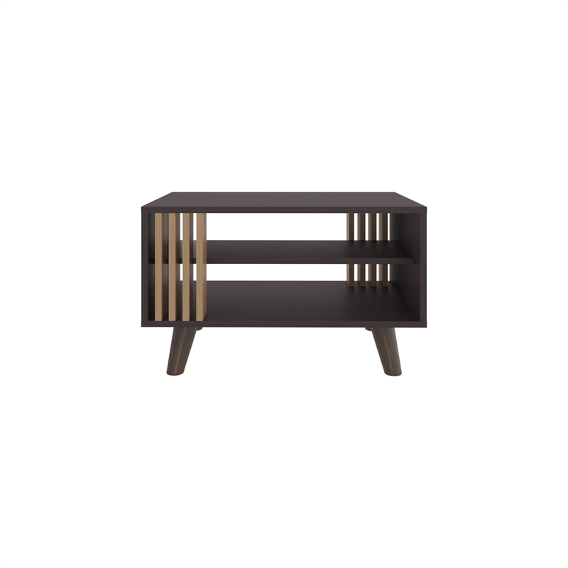 Roann Coffee Table  2 Shelves Black Wengue / Light Oak Engineered Wood