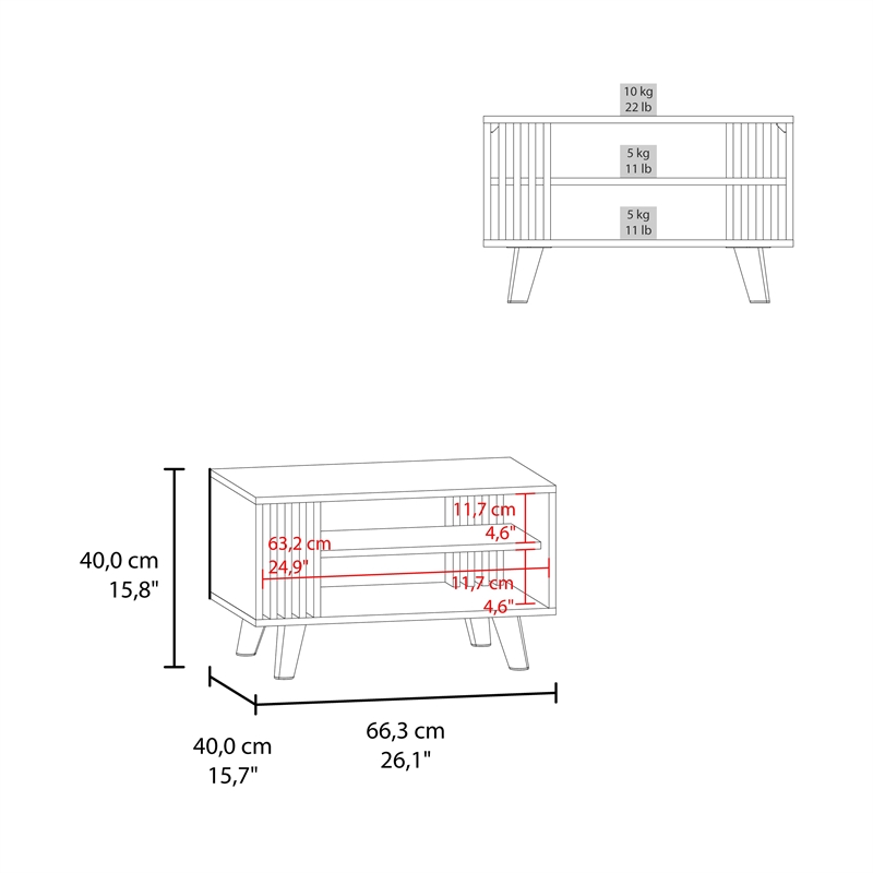 Roann Coffee Table  2 Shelves Black Wengue / Light Oak Engineered Wood