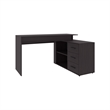 Neilton L-Shaped Desk 3 Drawers 2 Shelves Black Wengue Engineered Wood