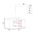 Neilton L-Shaped Desk 3 Drawers 2 Shelves Black Wengue Engineered Wood