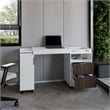 Odessa Extendable Desk 2 Drawers 4 Shelves 4 Wheels White/Walnut Engineered Wood