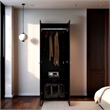 Lisle Armoire 2 Doors 2 Shelves Walnut / Black Wengue Engineered Wood