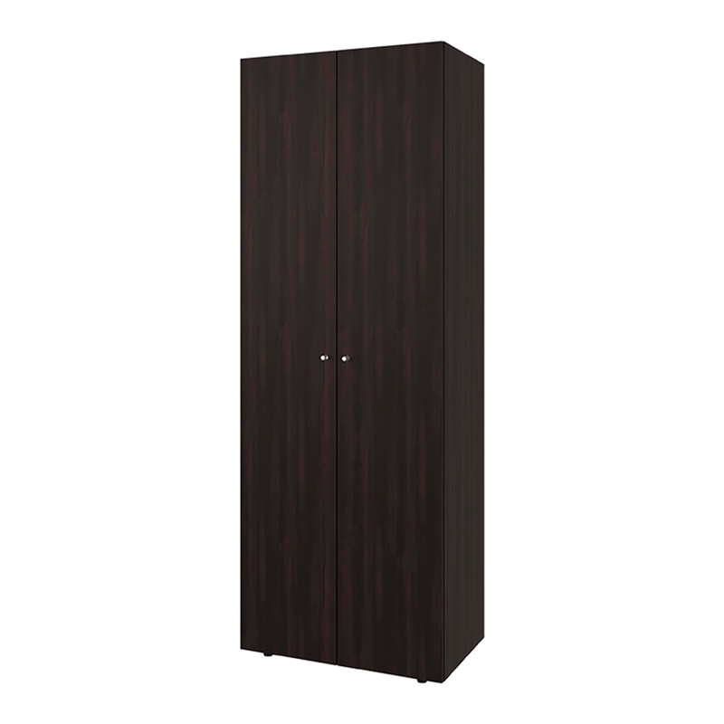 Lisle Armoire 2 Doors 2 Shelves Walnut / Black Wengue Engineered Wood
