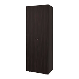 Lisle Armoire 2 Doors 2 Shelves Walnut / Black Wengue Engineered Wood