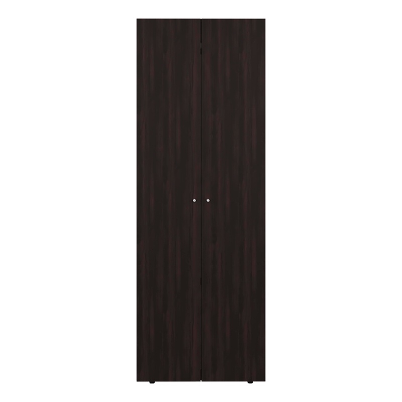 Lisle Armoire 2 Doors 2 Shelves Walnut / Black Wengue Engineered Wood