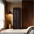 Trego Armoire 3 Doors 4 Shelves Walnut / Black Wengue Engineered Wood