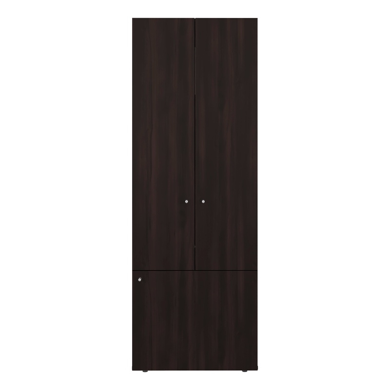 Trego Armoire 3 Doors 4 Shelves Walnut / Black Wengue Engineered Wood