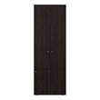 Trego Armoire 3 Doors 4 Shelves Walnut / Black Wengue Engineered Wood