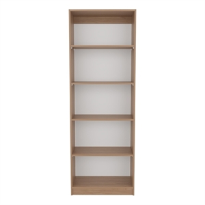 Vinton Bookcase 5 Shelf for Books and Decor Light Oak Engineered Wood
