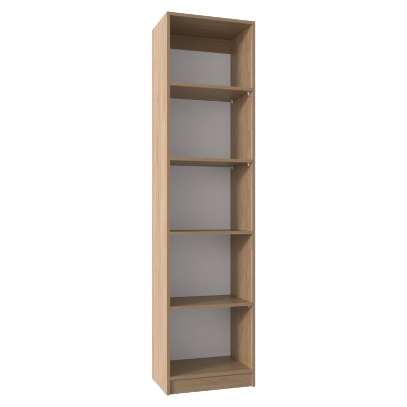 Vinton XS Bookcase Compact with Multiple Shelves Light Oak Engineered Wood