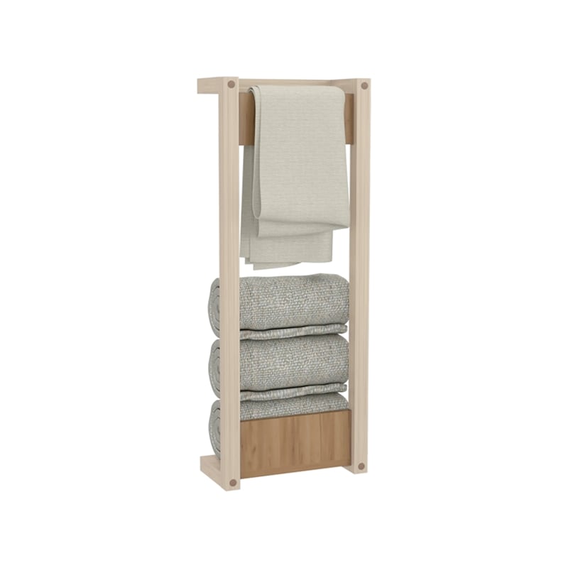 Ambia Wall Tower Rack Light Oak Engineered Wood